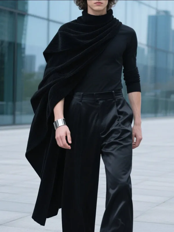 Men's Shawl Textured Long Sleeve T-Shirt SKUL29786 sold by Incerunmen