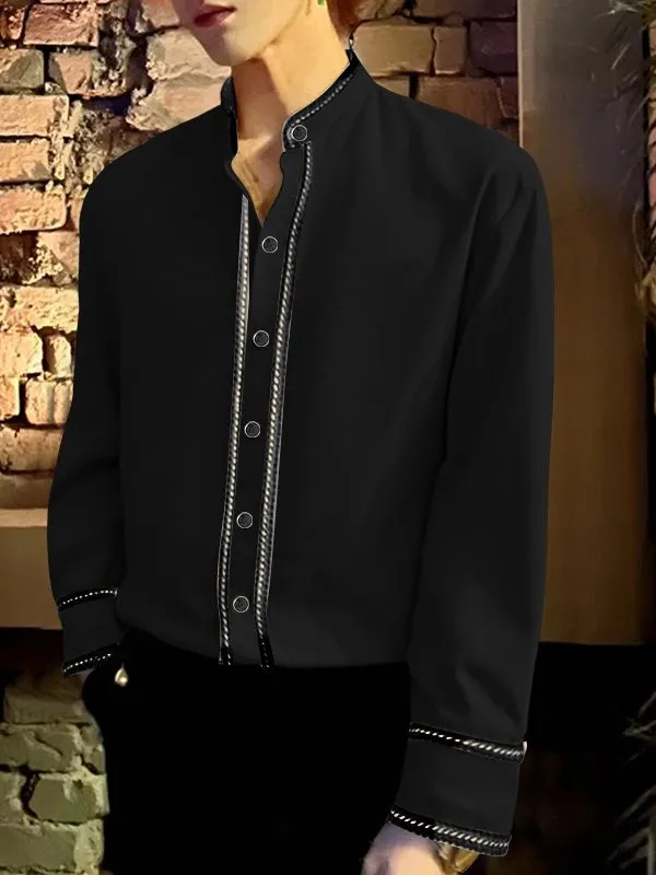 Men's Casual Contrast Color Long Sleeve Shirt SKUL45330 sold by Incerunmen