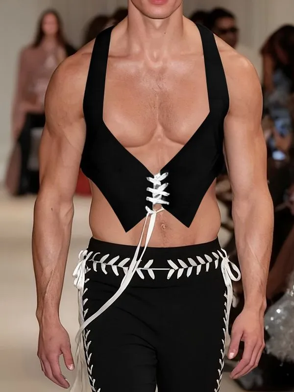 Men's Tie Contrast Color Street Style Waistcoat SKUL41263 sold by Incerunmen