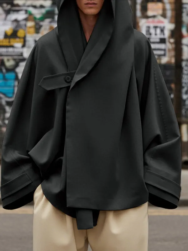 Men's Solid Color Deconstructed Hooded Long Sleeve Jacket SKUL45352 sold by Incerunmen