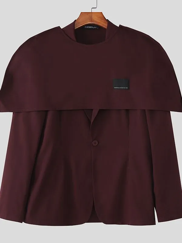 Men's Deconstructed Solid Color Cape Patchwork Casual Blazer SKUL37686 sold by Incerunmen product image thumbnail 4