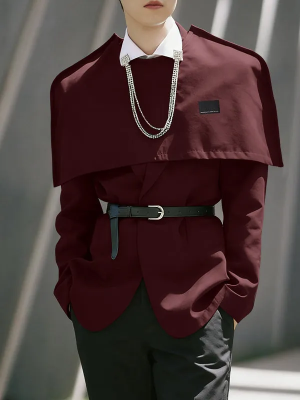 Men's Deconstructed Solid Color Cape Patchwork Casual Blazer SKUL37686 sold by Incerunmen product image thumbnail 3