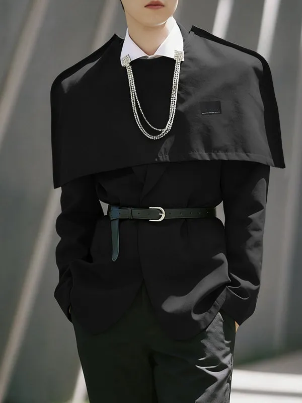 Men's Deconstructed Solid Color Cape Patchwork Casual Blazer SKUL37686 sold by Incerunmen