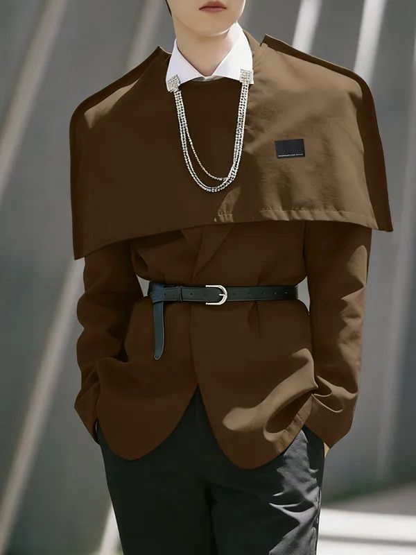 Men's Deconstructed Solid Color Cape Patchwork Casual Blazer SKUL37686 sold by Incerunmen product image thumbnail 2