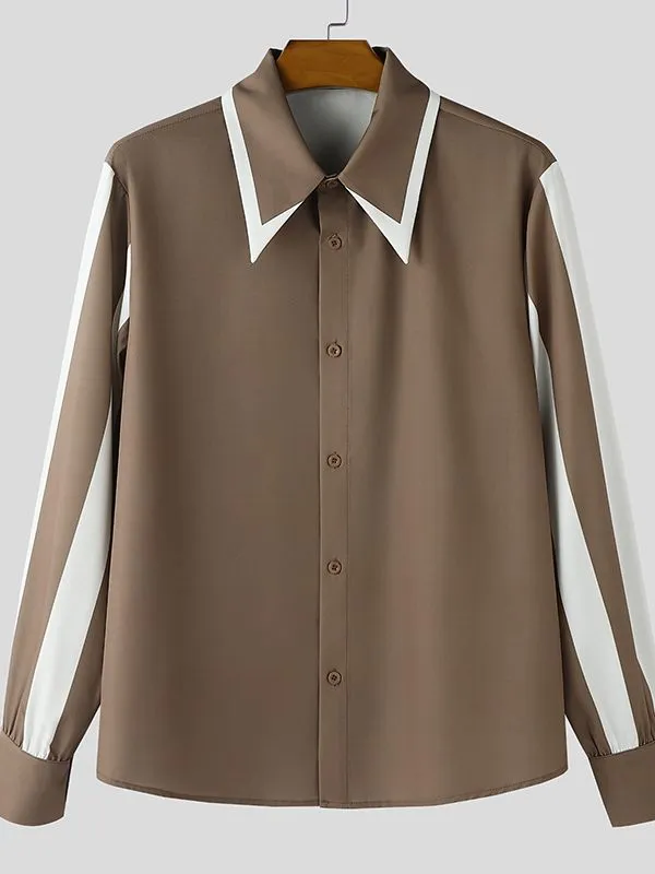Men's Contrast Color Casual Long Sleeve Shirt SKUL46098 sold by Incerunmen product image thumbnail 4
