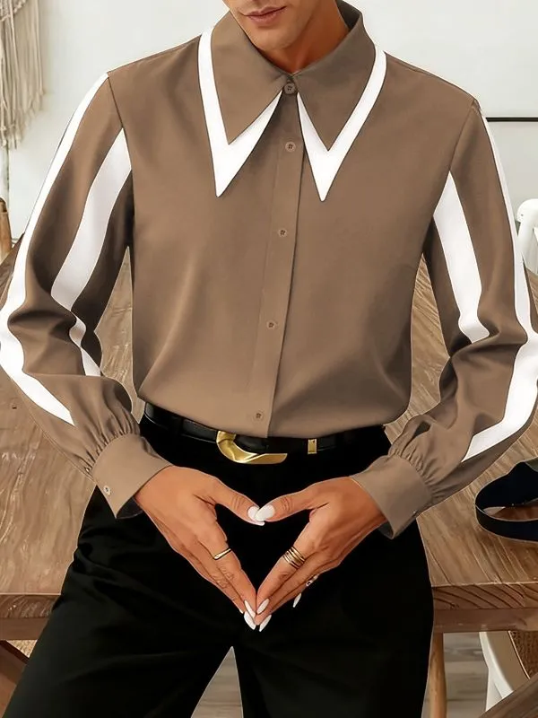 Men's Contrast Color Casual Long Sleeve Shirt SKUL46098 sold by Incerunmen product image thumbnail 3