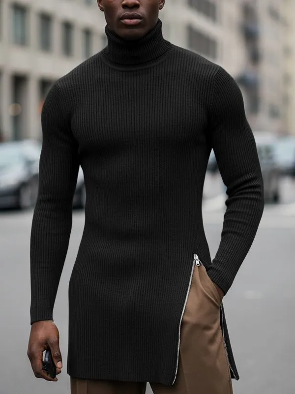 Men's Deconstructed Split Textured Long Sleeve T-shirt SKUL46252 sold by Incerunmen