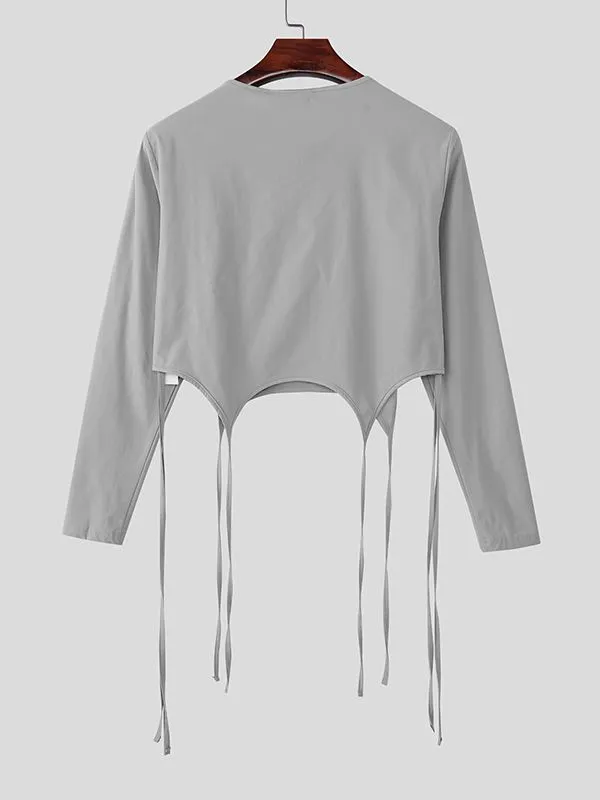 Men's Cutout Cropped Cowl Neck Long Sleeve T-shirt SKUL47776 sold by Incerunmen product image thumbnail 5