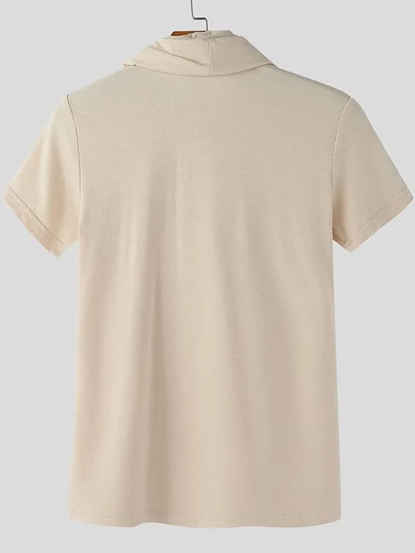 Men's Solid Color Knit Neck Warmer Short Sleeve T-shirt SKUL45176 sold by Incerunmen product image thumbnail 5