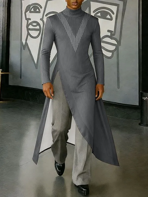 Men's Color Block Printed Long Hem T-Shirt SKUL43712 sold by Incerunmen