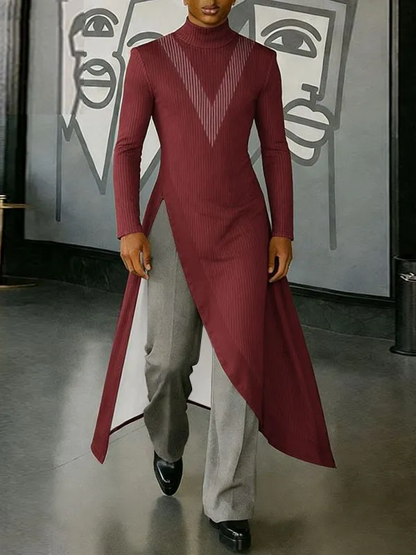 Men's Color Block Printed Long Hem T-Shirt SKUL43712 sold by Incerunmen product image thumbnail 2