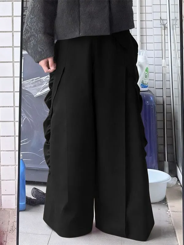 Men's Deconstructed Bubble Pleated Wide Leg Pant SKUL45380 sold by Incerunmen