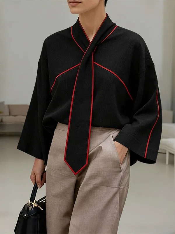 Men's Contrast Color Line Flared Sleeve Shirt SKUL46206 sold by Incerunmen product image thumbnail 2