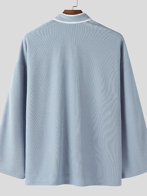 Men's Contrast Color Line Flared Sleeve Shirt SKUL46206 sold by Incerunmen product image thumbnail 5