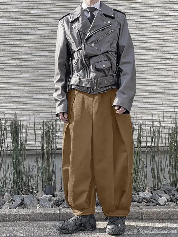 Men's Solid Color Pleated Loose Fit Pant SKUL48781 sold by Incerunmen product image thumbnail 3