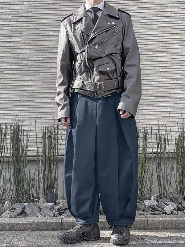 Men's Solid Color Pleated Loose Fit Pant SKUL48781 sold by Incerunmen product image thumbnail 2