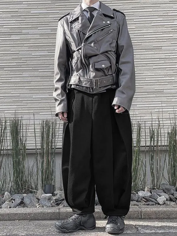 Men's Solid Color Pleated Loose Fit Pant SKUL48781 sold by Incerunmen