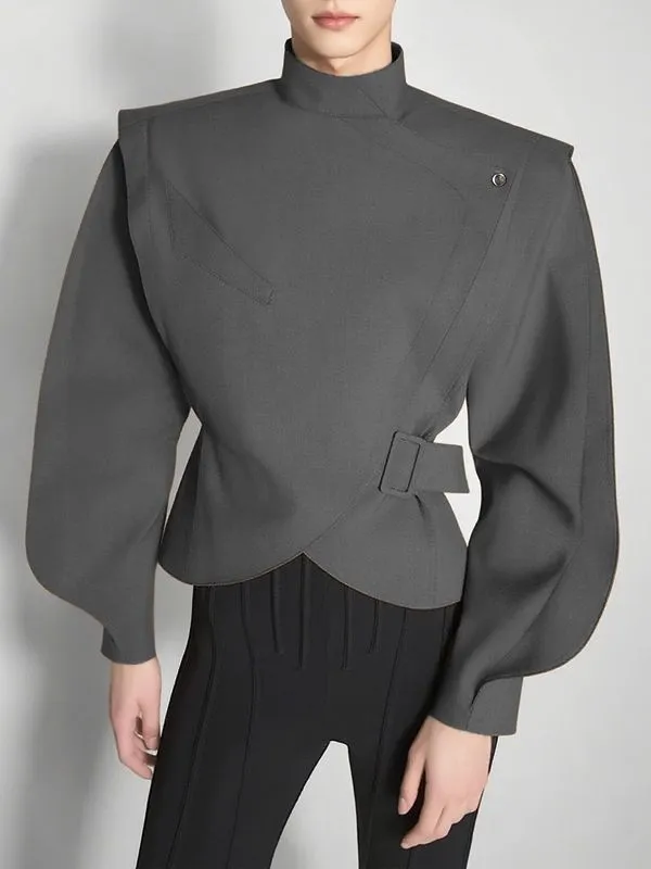 Men's Deconstructed Adjustable Buckle Waist Long Sleeve Jacket SKUL35242 sold by Incerunmen product image thumbnail 2