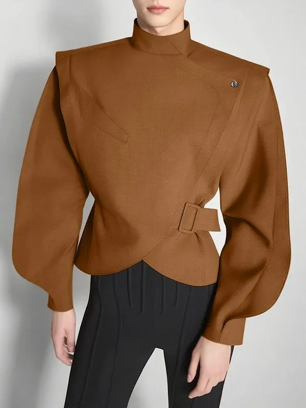 Men's Deconstructed Adjustable Buckle Waist Long Sleeve Jacket SKUL35242 sold by Incerunmen product image thumbnail 3