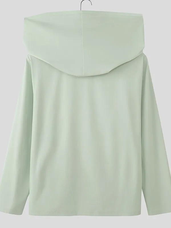 Men's Deconstructed Hooded Pocket Long Sleeve T-shirt SKUL51255 sold by Incerunmen product image thumbnail 5