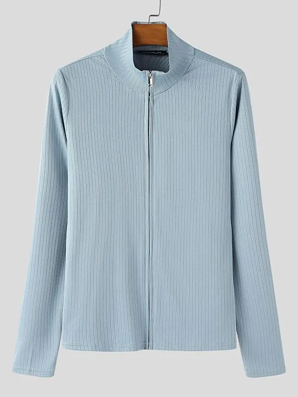 Men's Solid Color Textured Long Sleeve T-shirt SKUL48764 sold by Incerunmen product image thumbnail 4