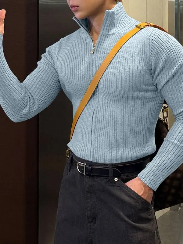 Men's Solid Color Textured Long Sleeve T-shirt SKUL48764 sold by Incerunmen product image thumbnail 2