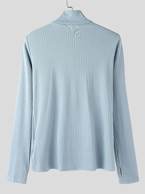 Men's Solid Color Textured Long Sleeve T-shirt SKUL48764 sold by Incerunmen product image thumbnail 5