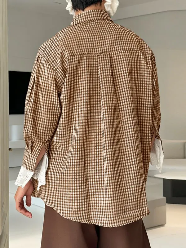 Men's Plaid Bow Long Sleeve Shirt SKUL45417 sold by Incerunmen product image thumbnail 4