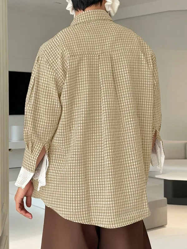 Men's Plaid Bow Long Sleeve Shirt SKUL45417 sold by Incerunmen product image thumbnail 2