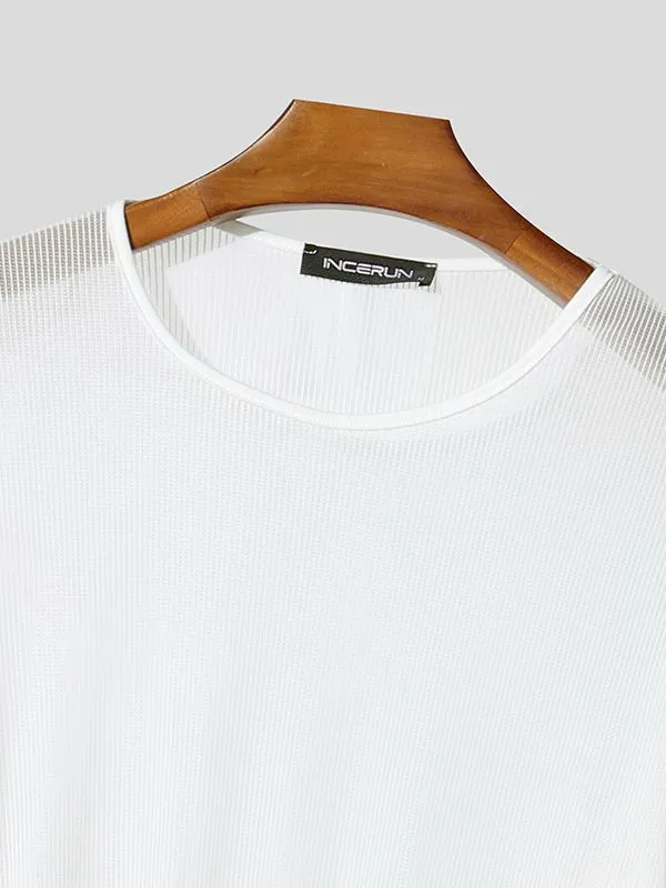 Men's Sheer Mesh Patchwork Split Cuff T-shirt SKUL51864 sold by Incerunmen product image thumbnail 5