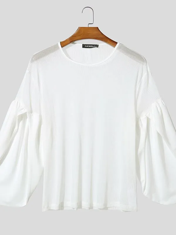 Men's Sheer Mesh Patchwork Split Cuff T-shirt SKUL51864 sold by Incerunmen product image thumbnail 3