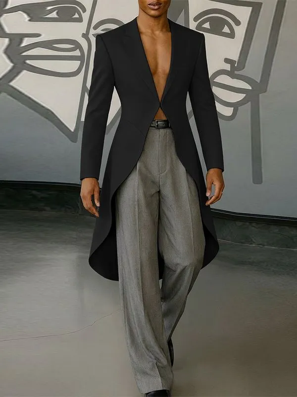 Men's Deconstructed Single Button Long Hem Casual Blazer SKUL51253 sold by Incerunmen