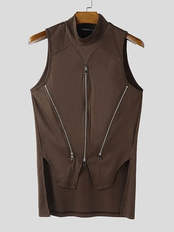 Men's Deconstructed Zipper Hem Slit Tank SKUL46259 sold by Incerunmen product image thumbnail 4