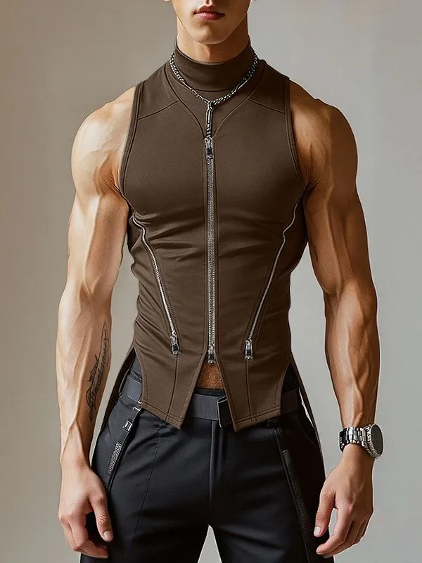 Men's Deconstructed Zipper Hem Slit Tank SKUL46259 sold by Incerunmen product image thumbnail 3