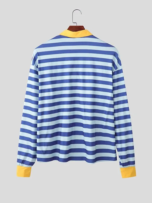 Men's Striped Contrast Turn Down Collar Long Sleeve Shirt SKUL50980 sold by Incerunmen product image thumbnail 5