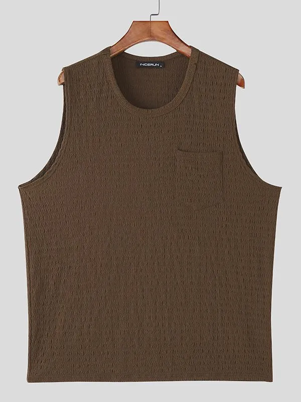 Men's Solid Color Casual Pocket Tank SKUL51254 sold by Incerunmen product image thumbnail 4