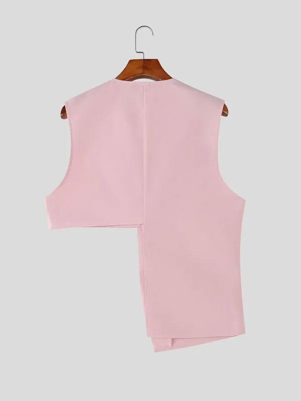 Men's Solid Color Deconstructed Cropped Waistcoat SKUL53021 sold by Incerunmen product image thumbnail 5