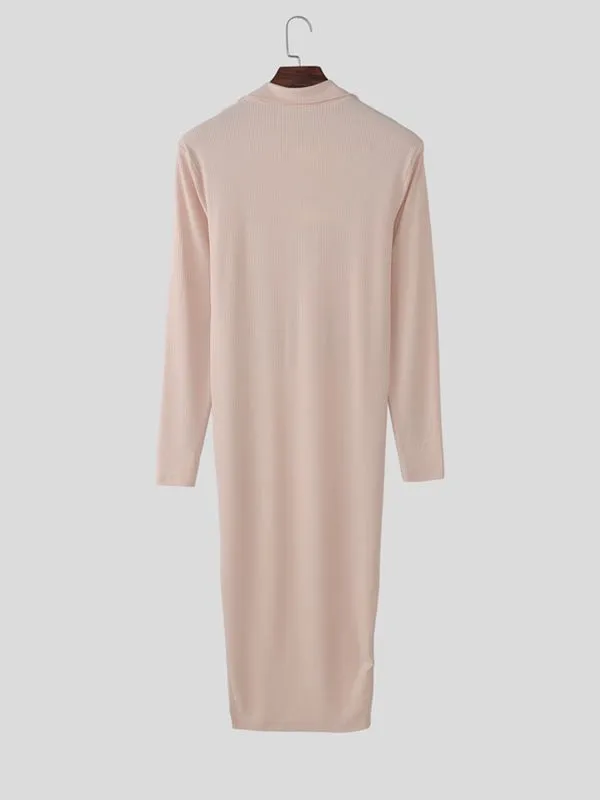 Men's Deconstructed Textured Long Hem Long Sleeve T-shirt SKUL53022 sold by Incerunmen product image thumbnail 5