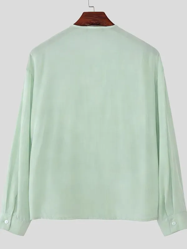Men's Deconstructed Wavy Placket Long Sleeve Shirt SKUL51835 sold by Incerunmen product image thumbnail 5