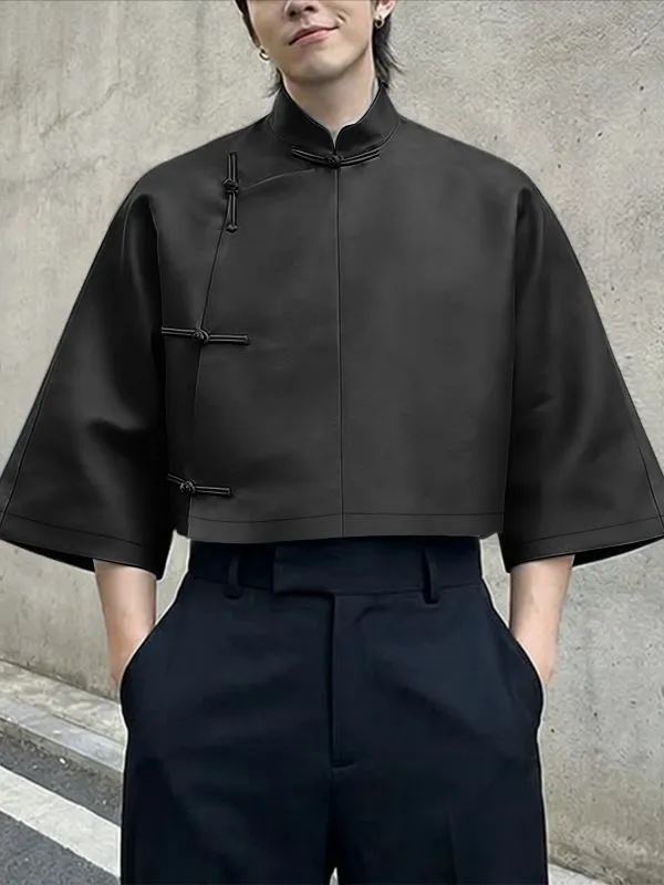 Men's Solid Color Frog Button Shirt SKUL56290 sold by Incerunmen