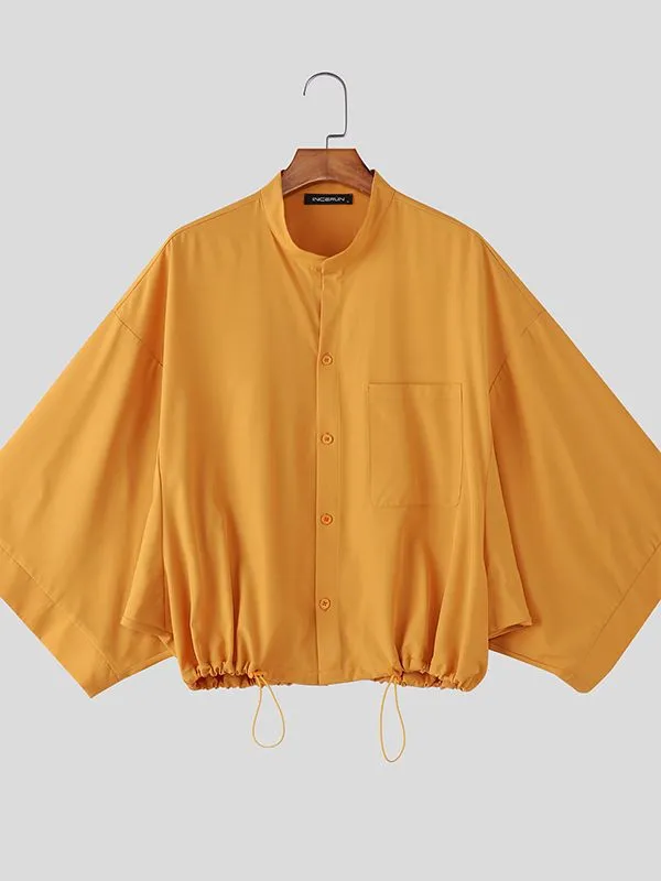 Men's Drawstring Hem Loose Long Sleeve Shirt SKUL51865 sold by Incerunmen product image thumbnail 4