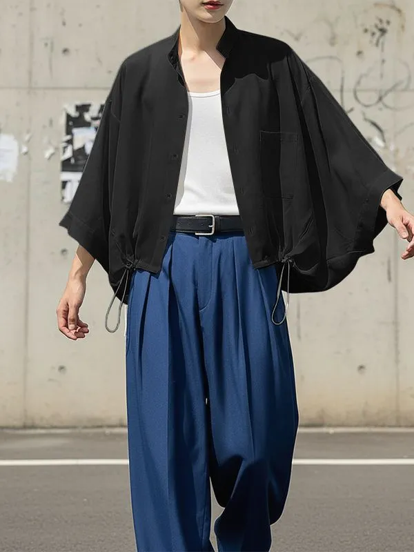 Men's Drawstring Hem Loose Long Sleeve Shirt SKUL51865 sold by Incerunmen product image thumbnail 3