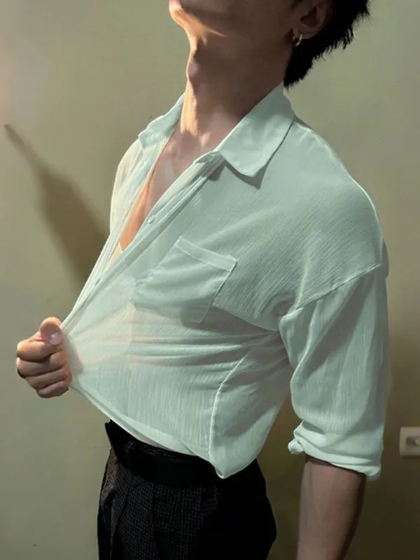 Men's Sheer Textured Long Sleeve Shirt SKUL51940 sold by Incerunmen product image thumbnail 3