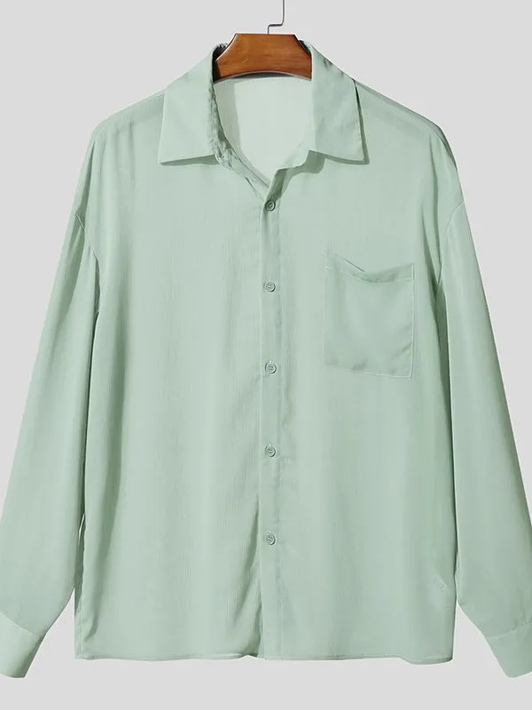 Men's Sheer Textured Long Sleeve Shirt SKUL51940 sold by Incerunmen product image thumbnail 4