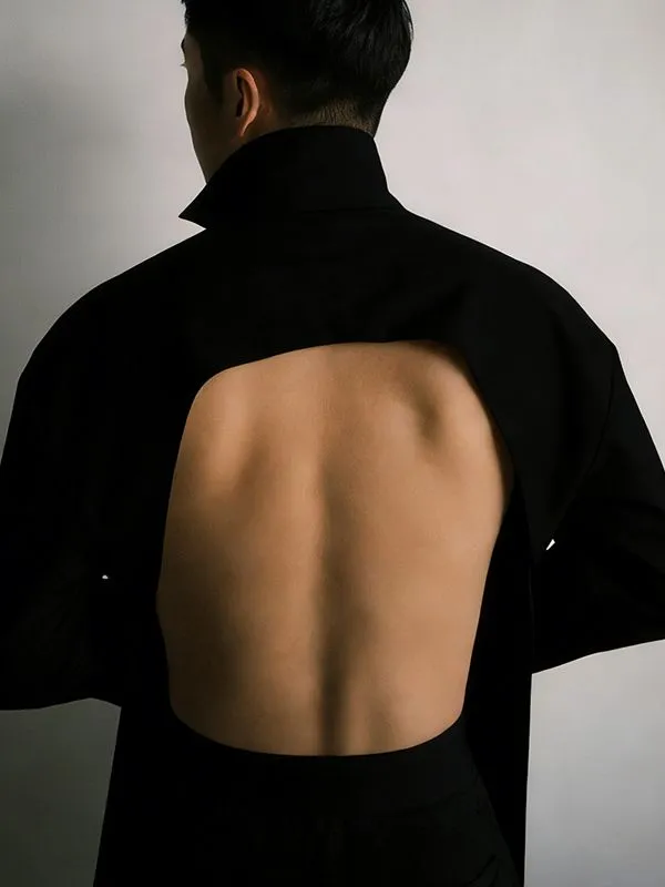 Men's Back Hollow Tie Long Sleeve Shirt SKUL51932 sold by Incerunmen product image thumbnail 2