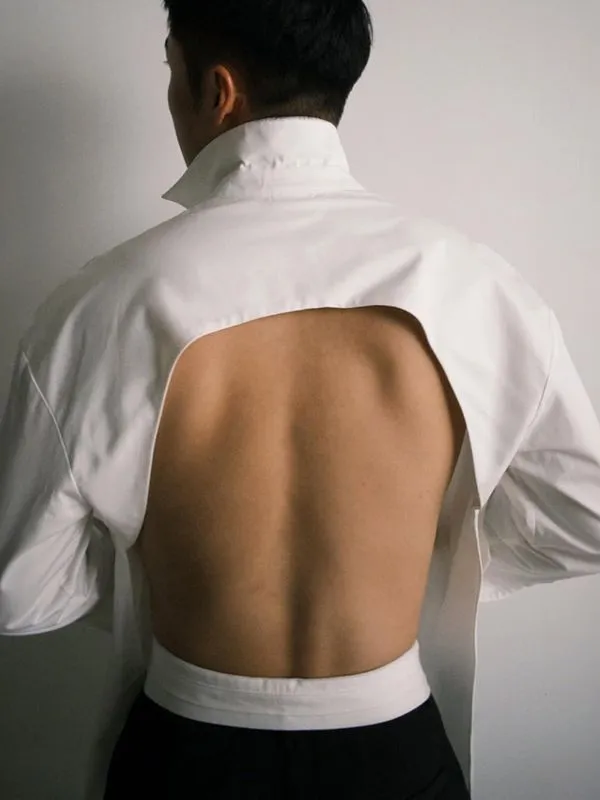 Men's Back Hollow Tie Long Sleeve Shirt SKUL51932 sold by Incerunmen product image thumbnail 4