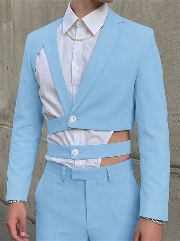 Men's Deconstructed Cutout Lace Up Casual Blazer SKUL52934 sold by Incerunmen product image thumbnail 2