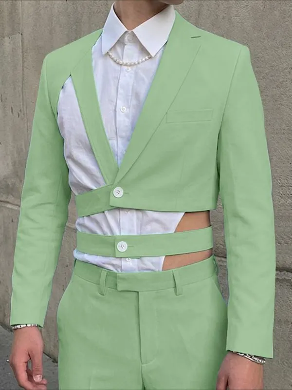 Men's Deconstructed Cutout Lace Up Casual Blazer SKUL52934 sold by Incerunmen product image thumbnail 3