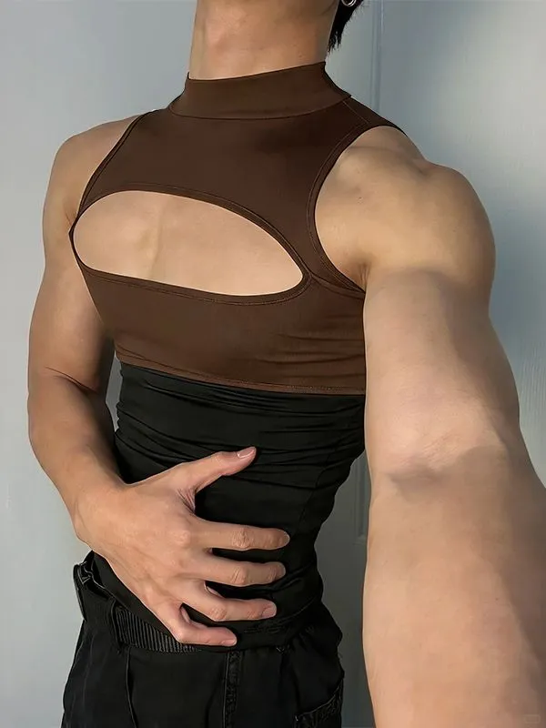 Men's Chest Cut Design Contrast Color Tank SKUL51922 sold by Incerunmen product image thumbnail 3