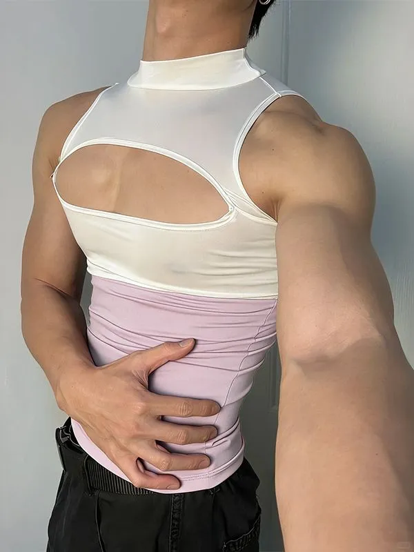 Men's Chest Cut Design Contrast Color Tank SKUL51922 sold by Incerunmen product image thumbnail 2